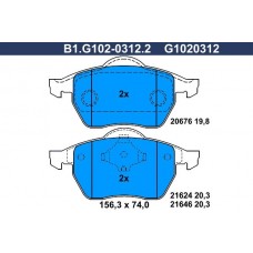 B1.G102-0312.2 GALFER Комплект гальмівних колодок дисковий гальм