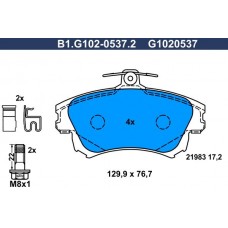 B1.G102-0537.2 GALFER Комплект гальмівних колодок дисковий гальм