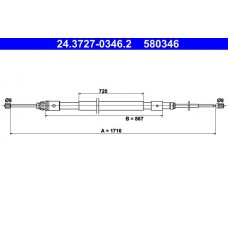 24.3727-0346.2 ATE Тросик, cтояночный тормоз