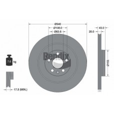 BDS1594 BENDIX Braking Гальмівний диск