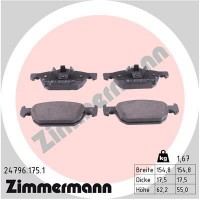 24796.175.1 ZIMMERMANN Комплект гальмівних колодок дисковий гальм