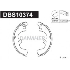 DBS10374 DANAHER Комплект гальмівних колодок