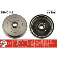 DB4014B TRW Гальмівний барабан