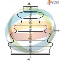 21-990253 Multiparts Комплект пыльника, Привідний вал