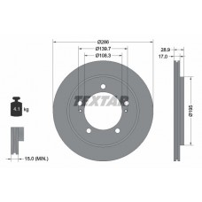 92136800 TEXTAR Гальмівний диск