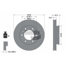 BDS1402 BENDIX Braking Гальмівний диск