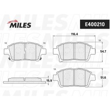 E400210 MILES Комплект гальмівних колодок дисковий гальм