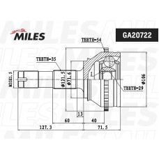 GA20722 MILES Шарнир, Привідний вал