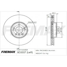 BD-3557 FREMAX Гальмівний диск