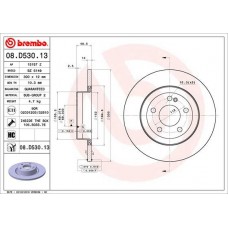 08.D530.13 BREMBO Гальмівний диск