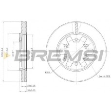 CD6626V BREMSI Гальмівний диск