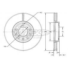 TX 71-30 TOMEX Brakes Гальмівний диск
