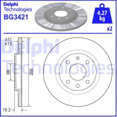 BG3421 DELPHI Гальмівний диск