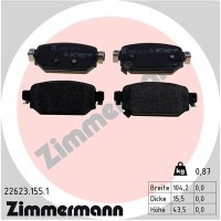 22623.155.1 ZIMMERMANN Комплект гальмівних колодок дисковий гальм