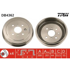 DB4362 TRW Гальмівний барабан