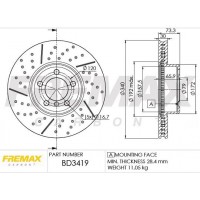 BD-3419 FREMAX Гальмівний диск