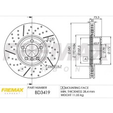 BD-3419 FREMAX Гальмівний диск
