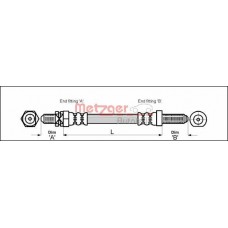 4112103 METZGER Гальмівний шланг