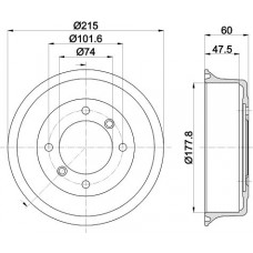 8DT 355 302-041 HELLA PAGID Гальмівний барабан