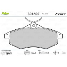 301500 VALEO КомплеК т гальмівних колодок, дискове гальмо