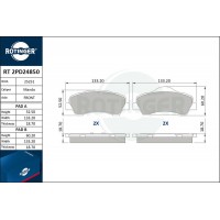 RT 2PD24850 ROTINGER Комплект гальмівних колодок дисковий гальм