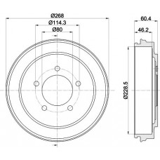 8DT 355 301-921 HELLA PAGID Гальмівний барабан