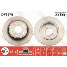 DF6376 TRW Гальмівний диск