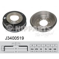 J3400519 NIPPARTS Гальмівний барабан