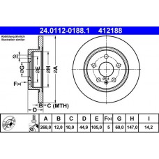 24.0112-0188.1 ATE Гальмівний диск