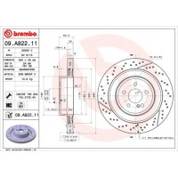 09.A822.11 BREMBO Гальмівний диск