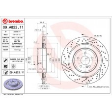 09.A822.11 BREMBO Гальмівний диск