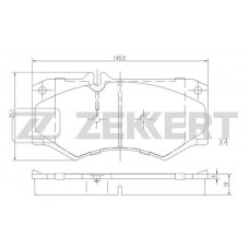 BS-1151 ZEKKERT Комплект гальмівних колодок дисковий гальм