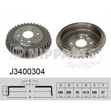 J3400304 NIPPARTS Гальмівний барабан