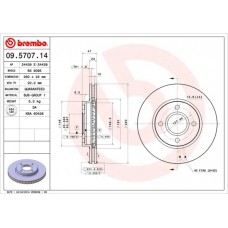 09.5707.14 BREMBO Гальмівний диск