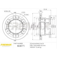 BD-8771 FREMAX Гальмівний диск