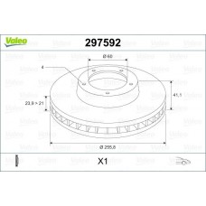 297592 VALEO Гальмівний диск