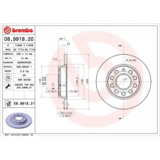 08.9918.21 BREMBO Гальмівний диск