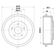 8DT 355 300-431 HELLA PAGID Гальмівний барабан