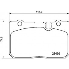 8DB 355 030-551 HELLA Комплект гальмівних колодок дисковий гальм