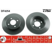 DF4254 TRW Гальмівний диск