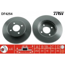 DF4254 TRW Гальмівний диск