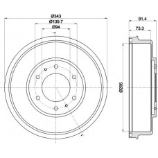 8DT 355 301-821 HELLA PAGID Гальмівний барабан