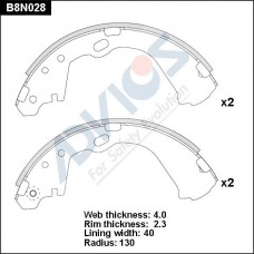 B8N028 ADVICS Комплект гальмівних колодок