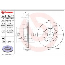 09.5749.11 BREMBO Гальмівний диск