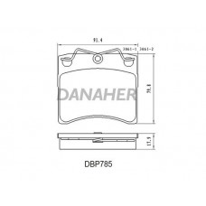 DBP785 DANAHER Комплект гальмівних колодок дисковий гальм