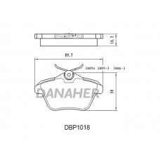 DBP1018 DANAHER Комплект гальмівних колодок дисковий гальм