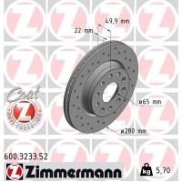 600.3233.52 ZIMMERMANN Гальмівний диск