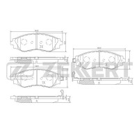 BS-2810 ZEKKERT Комплект гальмівних колодок дисковий гальм