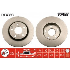 DF4393 TRW Гальмівний диск