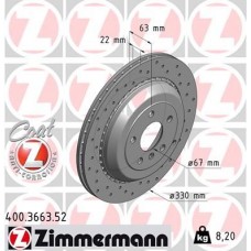 400.3663.52 ZIMMERMANN Гальмівний диск